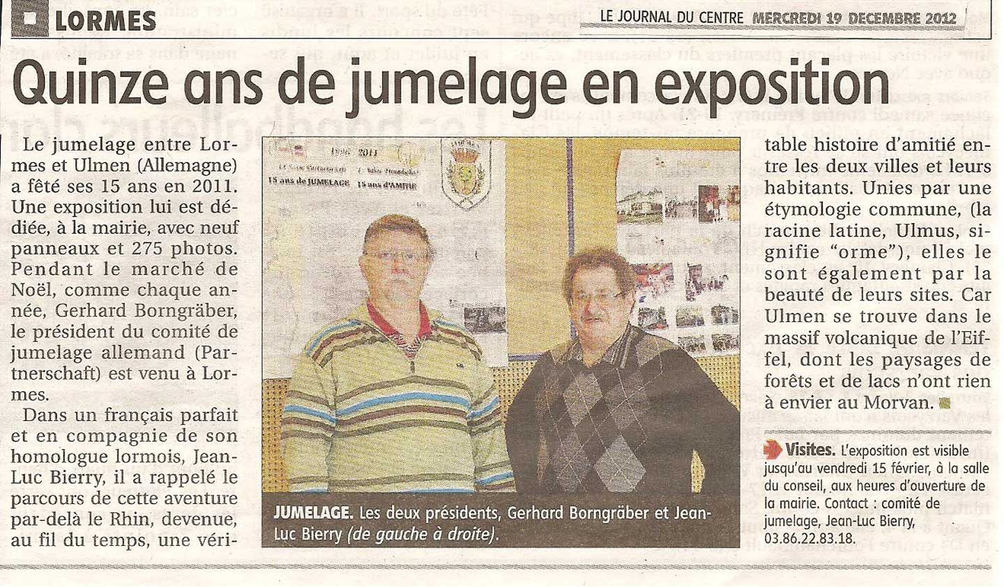 Quinze ans de jumelage en exposition