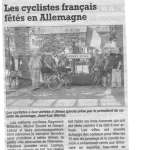 Les cyclistes français fêtés en Allemagne