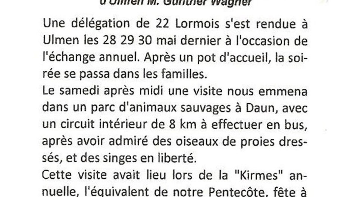 Visite des Lormois à fête de la Kirmes