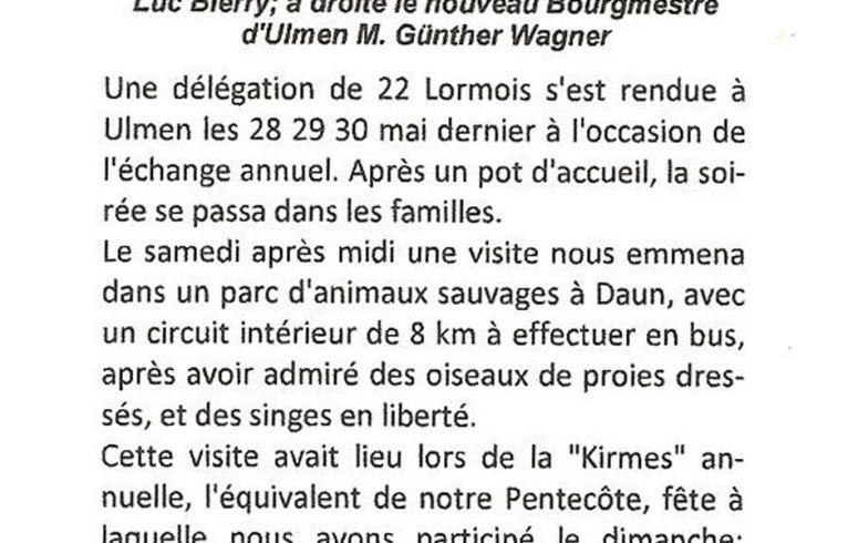 Visite des Lormois à fête de la Kirmes